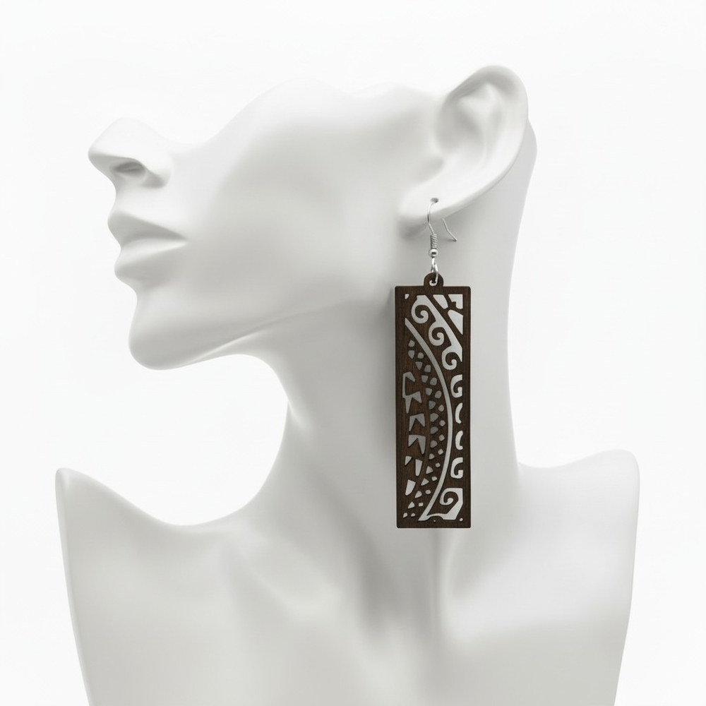 Two Towers ▪︎ Wood Enriched Laser Cut Earringz - Picture 13 of 15